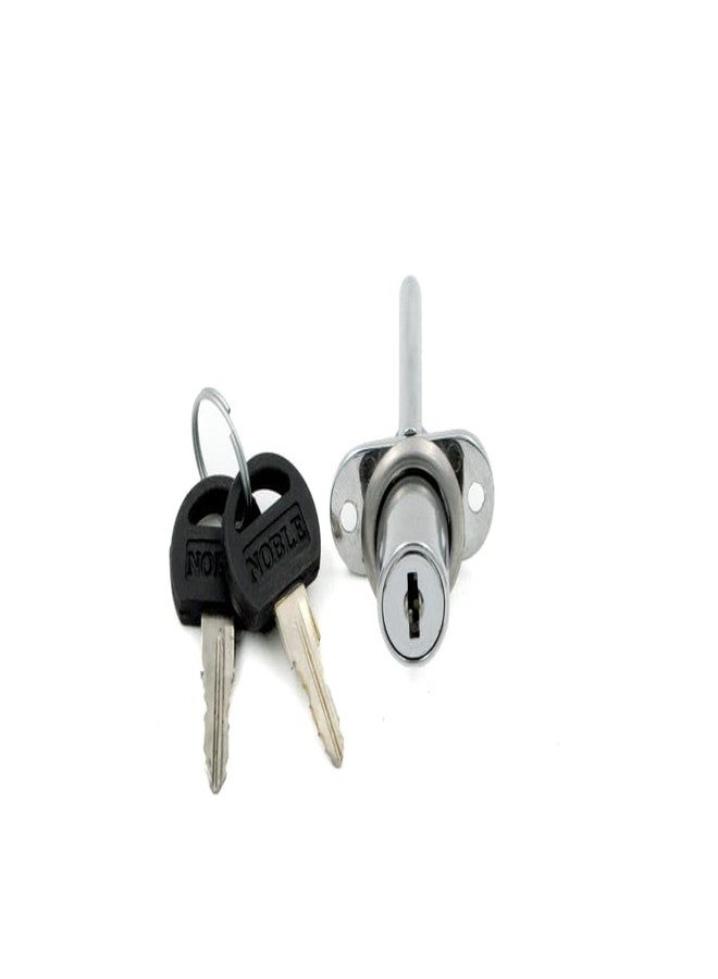 NOBLE Pedestal Lock with 2 Keys |Front Multi Drawer Lock| for Cabinet 25MM, Chrome finish - Silver - Image 3